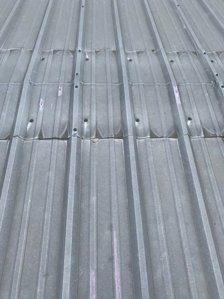 Hail damaged metal roof