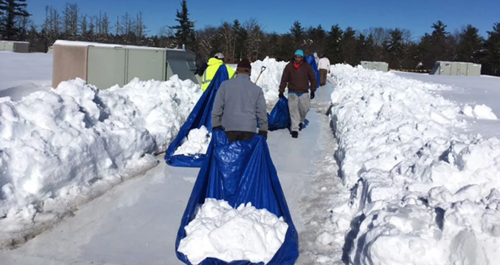 Snow removal from a commercial roof